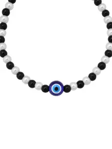 Silvermerc Designs Artificial Beads Silver Plated Link Bracelet