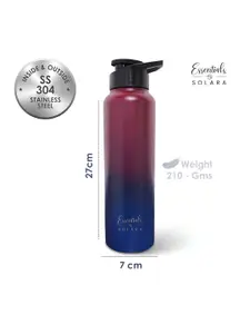 Solara Pink 3 Pieces Stainless Steel Single Wall Vacuum Tip Open Water Bottles 1L