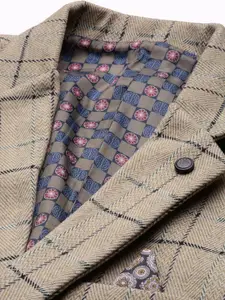 SHOWOFF Checked Single-Breasted Notched Lapel Collar Casual Blazer