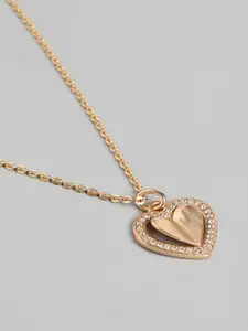 VANBELLE 925 Sterling Silver 18kt Rose Gold Plated with CZ Heart Pendant with Chain