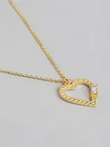 VANBELLE 925 Sterling Silver 18kt Gold Plated with CZ Heart Pendant with Chain