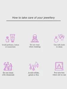 Anouk White Brass American Diamond Rose Gold-Plated Cuff Bracelet