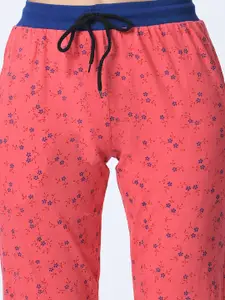BAESD Women Printed Mid-Rise Cotton Lounge Pants