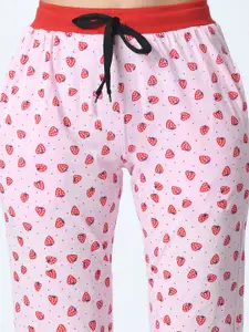 BAESD Women Printed Mid-Rise Cotton Lounge Pants