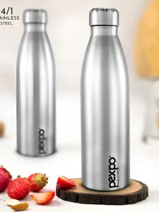 Pexpo GENRO Set of 6 Fridge Water Bottle 700ml Single wall Silver Stainless Steel