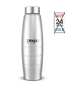 Pexpo DURO 6pc Fridge Water Bottle 1L Single wall Silver Stainless Steel