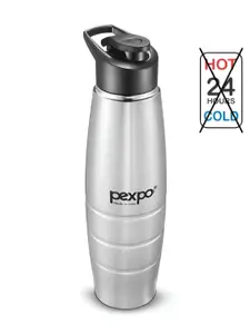 Pexpo DURO 5pc Sports & Hiking Stainless Steel 1L Single wall Silver Water Bottle