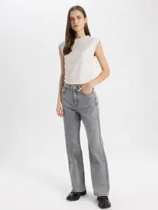 DeFacto Women Solid Extended Sleeves Crop T-shirt