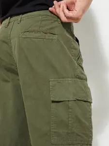 max URB_N Men Solid Pure Cotton Cargo Shorts