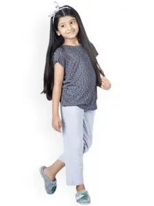 BAESD Girls Geometric Printed Pure Cotton Night suit