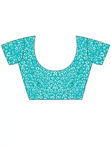 Sangria Ethnic Printed Satin Daily Wear Saree With Blouse