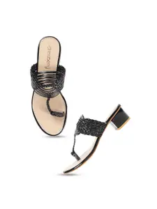 DressBerry Braided One Toe Block Heel