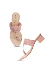 DressBerry Braided One Toe Block Heels
