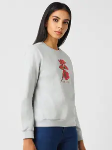 Van Heusen Woman Round Neck Printed Cotton Pullover Sweatshirt