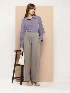 her by invictus Accordion Pleats Opaque Casual Shirt