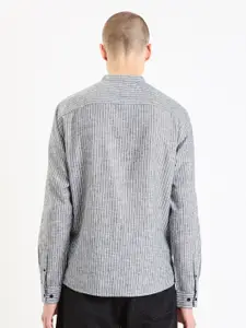 Celio Classic Striped Mandarin Collar Casual Shirt