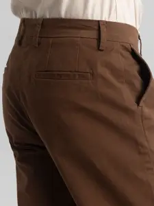 Snitch Men Mid-Rise Slim Fit Chinos Classic Trousers