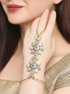 OOMPH Women Kundan Ring Bracelet