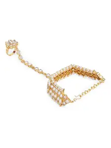 OOMPH Women Kundan Ring Bracelet