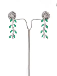 Mirana Women CZ-Stone-Studded  Rhodium-Plated Necklace and Earrings Jewellery Set