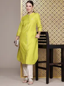 House of Pataudi Mandarin Collar Straight Jashn Kurta