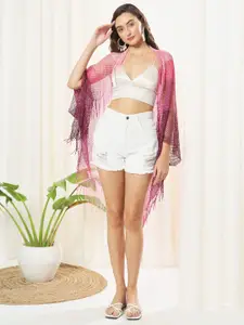 TANDUL Women Longline Sheer Shrug