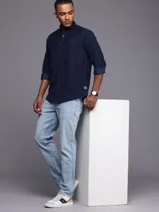 Allen Solly Pure Cotton Corduroy Custom Fit Opaque Checked Casual Shirt