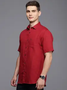 Allen Solly Linen Cotton Self Design Classic Fit Textured Casual Shirt