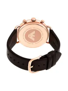 Emporio Armani Men Grey & Gold-Toned Analogue Watch