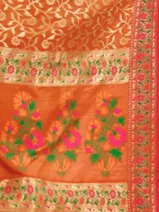 Mitera Ethnic Motifs Zari Silk Blend Kanjeevaram Saree