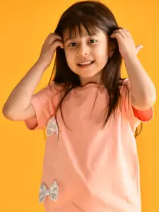 Anthrilo Girls Embellished T-shirt with Trousers