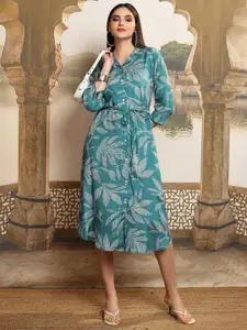 Vishudh Shirt Collar A-Line Dress