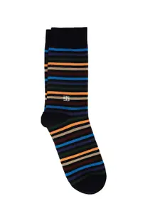 SockSoho Men Striped Calf Length Socks