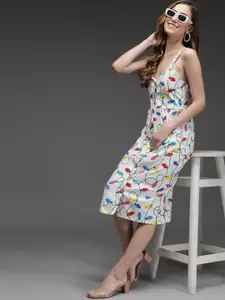 TANDUL Women Print A-Line Midi Dress