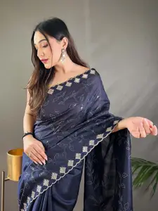 DEVATITHI Floral Sequinned Pure Silk Saree