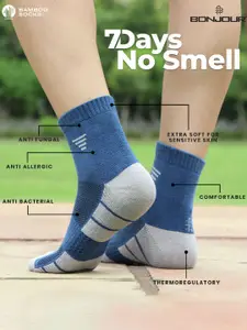 Bonjour Pack of 3 Men Ankle Length Odor Free Breathable Bamboo Cotton Socks
