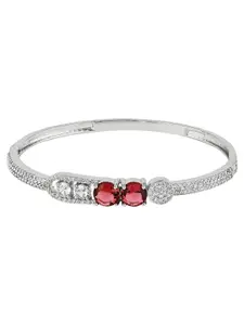 I Jewels Women Silver-Plated Bangle-Style Bracelet