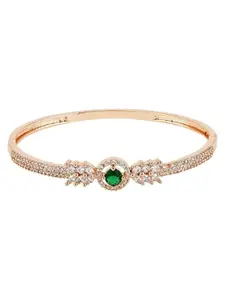 I Jewels Women Rose Gold-Plated American Diamond Bangle-Style Bracelet