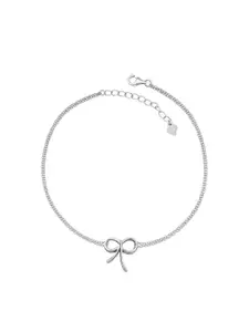 Ornate Jewels 925 Sterling Silver Rhodium-Plated Star Design Anklet