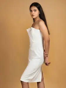 Womenue Women  Off-Shoulder Crepe Sheath Dress