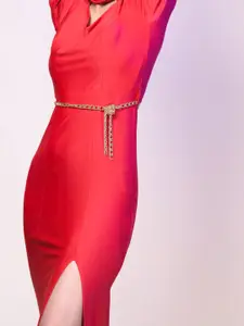 Womenue Keyhole Neck Sheath Maxi Dress