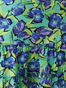 Trendyol Printed Puff Sleeves Top With Tiered Skirt