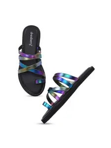 DressBerry Black One Toe Flats