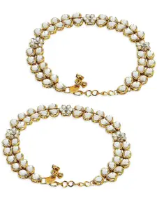 Anouk Gold-Plated Kundan Anklets