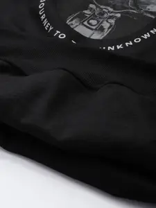 The Roadster Life Co. Printed Hooded Oversized Sweatshirt