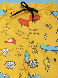 V-Mart Boys Typography Printed Cotton Shorts