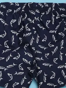 V-Mart Boys Pack Of 2 Conversational Printed Twill Cotton Shorts