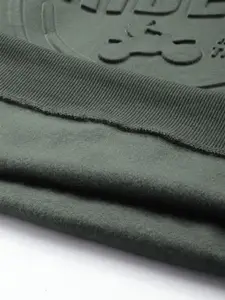 The Roadster Life Co. Typography Embossed Hooded Relaxed Fit Sweatshirt