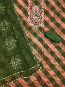 Ishin Embellished Organza Unstitched Dress Material