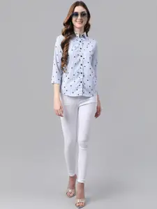 TANDUL Women Spread Collar Custom Striped Casual Shirt